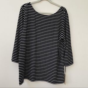 Halogen Ashley Striped Scoop Neck Top